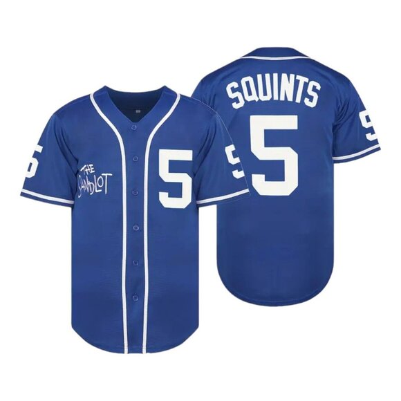 Sandlot Baseball Jersey Squints #5 Dodger Blue Stitched Men's - Picture 1 of 6